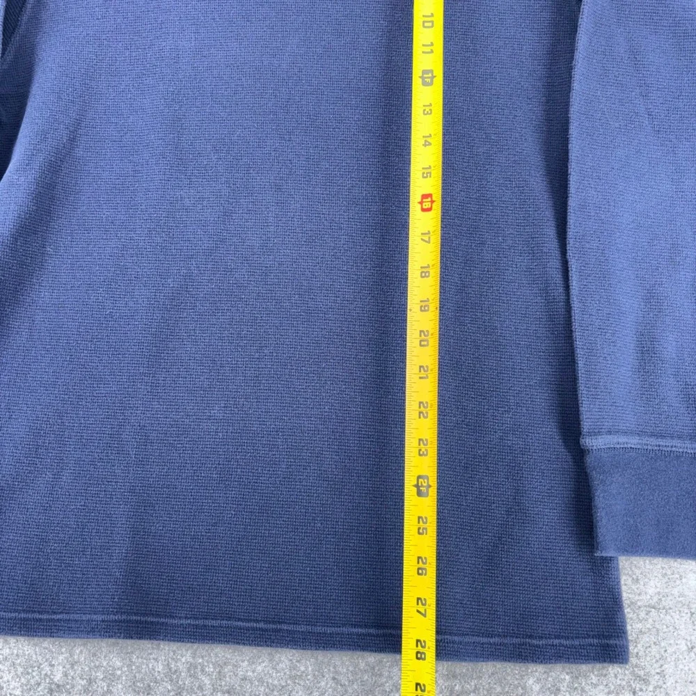 Polo Ralph Lauren Mens XL Navy Blue Waffle Knit Thermal Long Sleeve Sleep Shirt